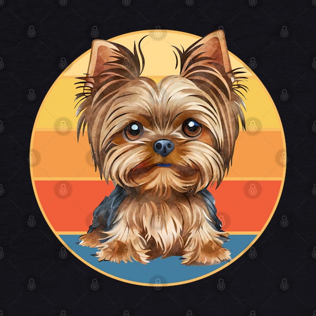 Cute Yorkshire Terrier Dog Breed Vintage Retro Sunset Animal Pet Yorkie by Inspirational And Motivational T-Shirts